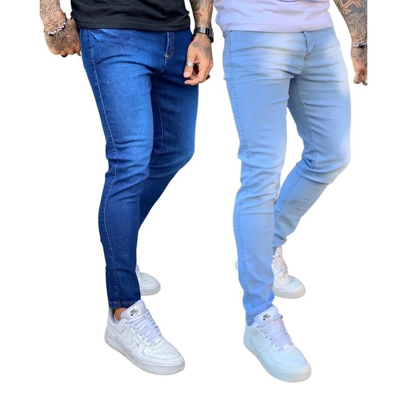 kit 3 calças jeans masculina skinny com elastano promoção NF